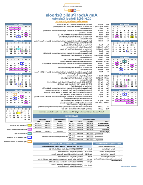 AAPS 2024-2025 Calendar